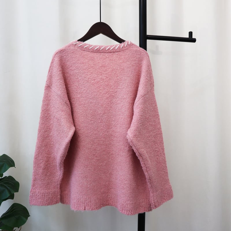 【outer】Vネックニットカーデ　M25695