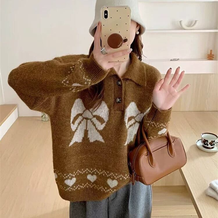 【tops】ジャカードニットセーター　M28818