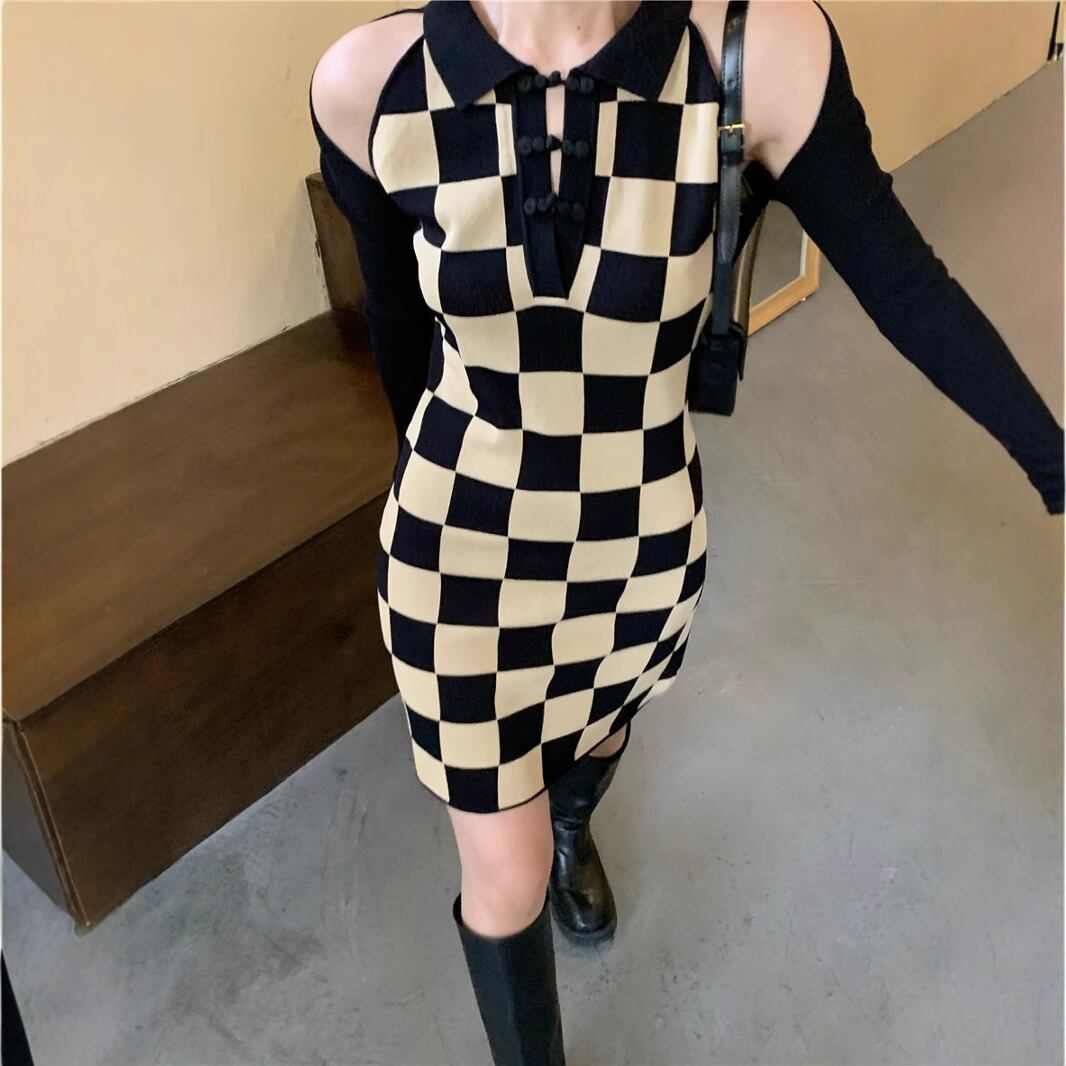 【dress】切り替えニットワンピース　M28574