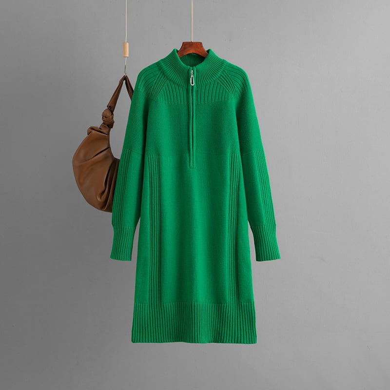 【dress】ファスナーニットワンピース　M28448