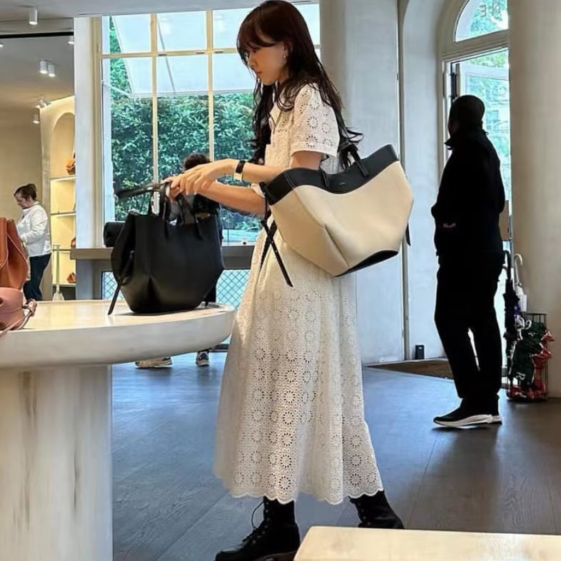 【set】カットワークワンピース×ショートパンツセット　M24749