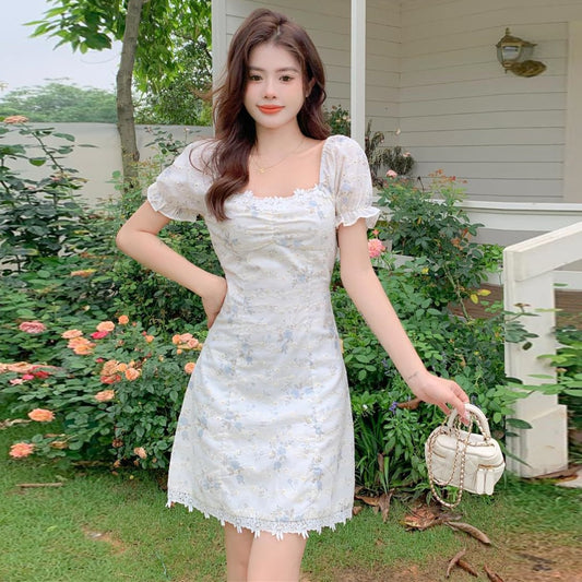 【dress】スクエアネック花柄ワンピース G21517