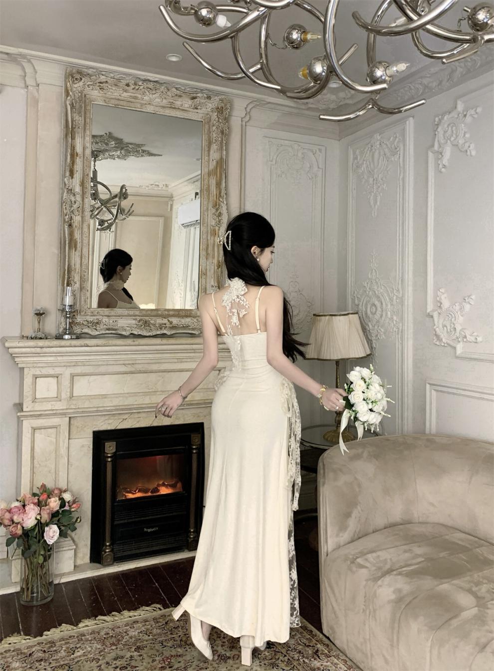 【dress】レース切り替えキャミワンピース　M30005