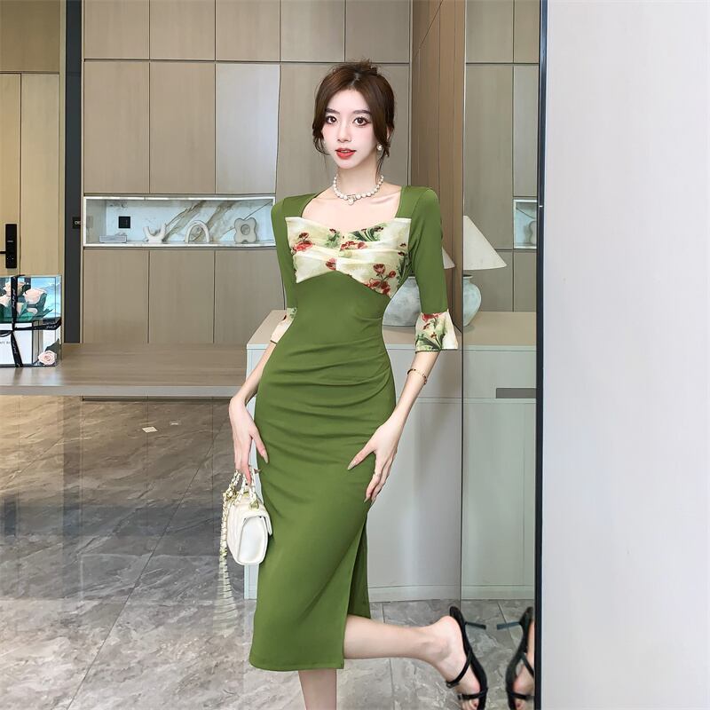 【dress】チュールコンビワンピース　M29489