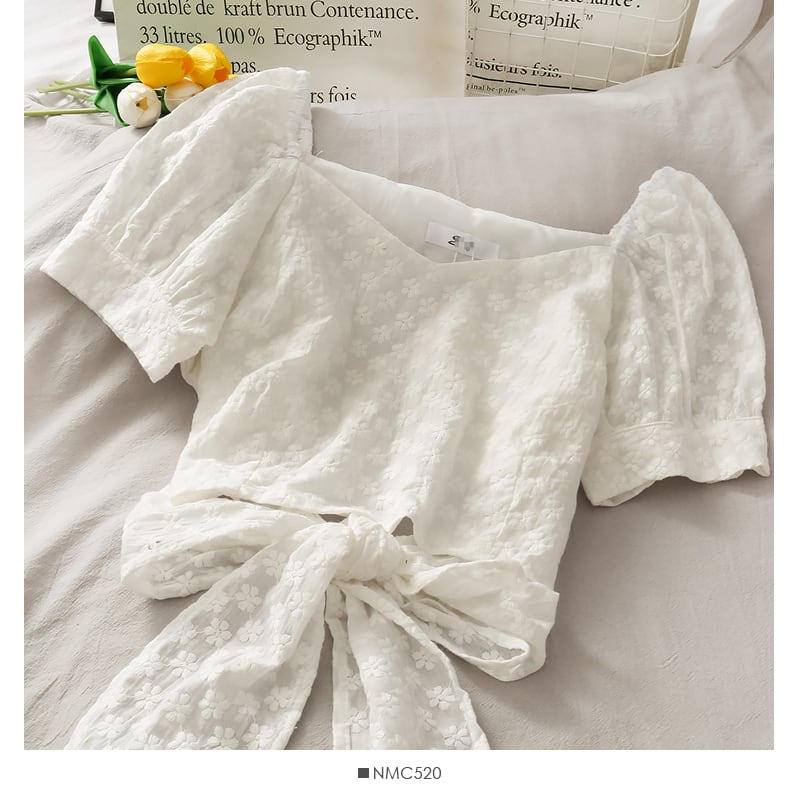 【tops】VネックリボンブラウスG20613