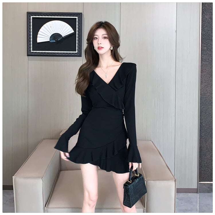 【dress】Vネックワンピース　M25324