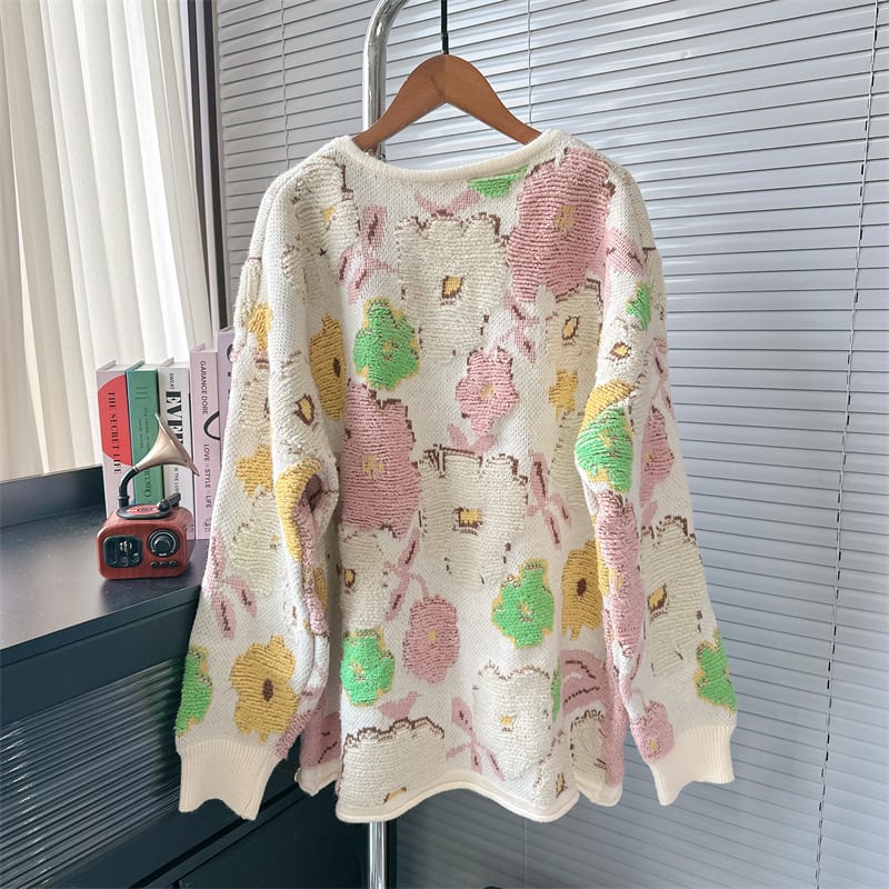 【outer】プリントニットカーデ　M26376