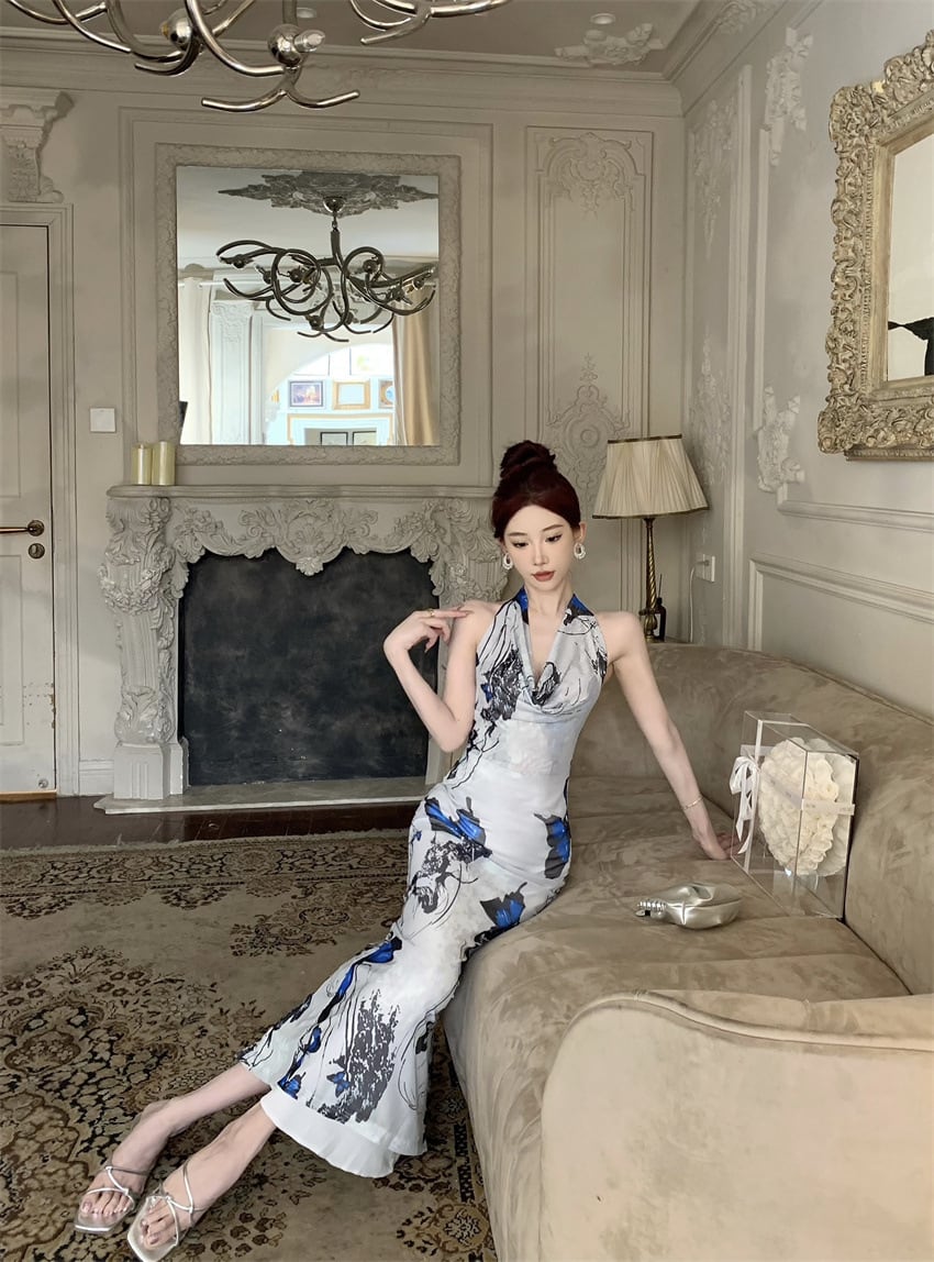 【dress】ホルターネックバックで綺麗ワンピース G21258