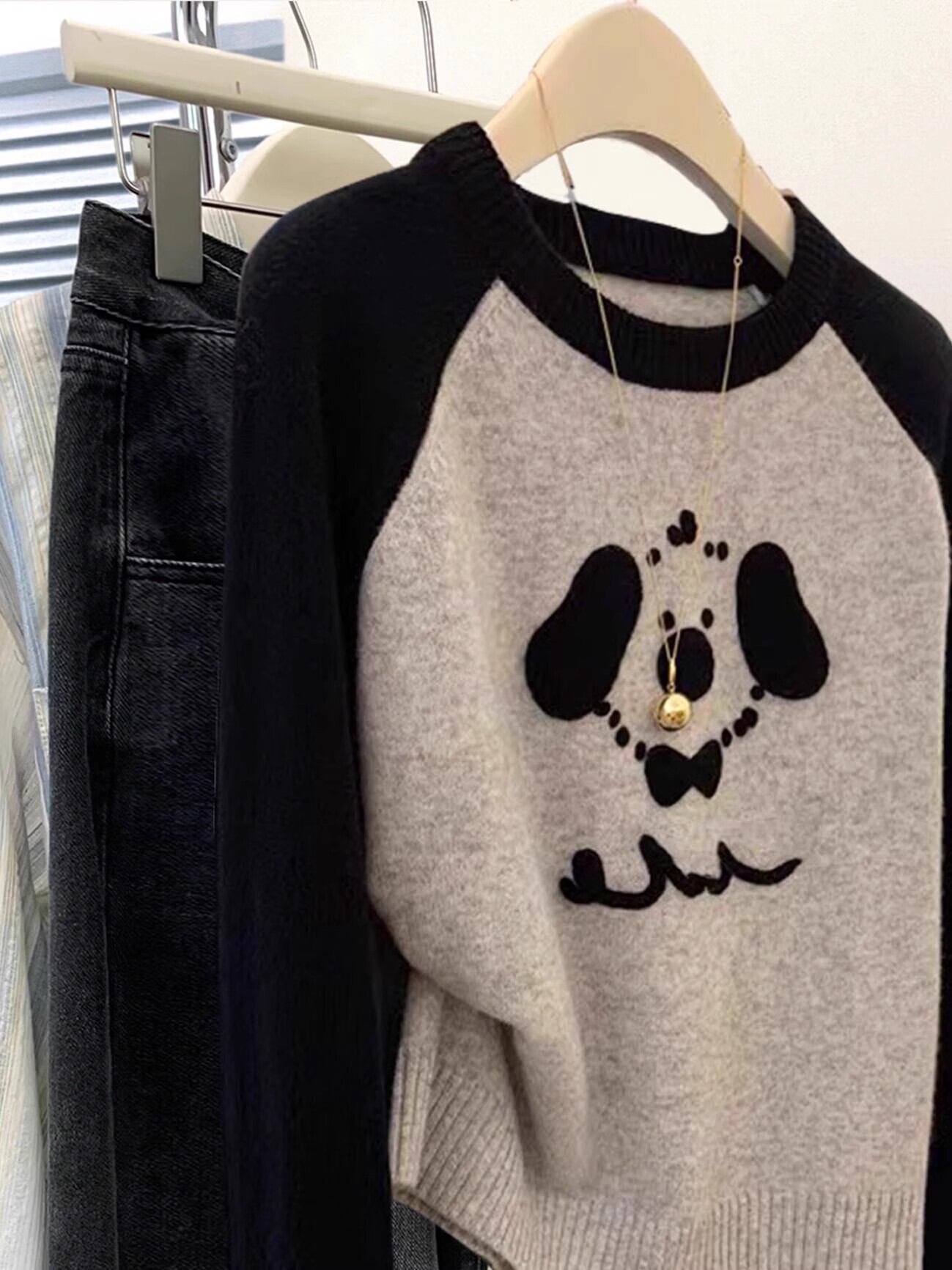 【tops】クルーネックニットセーター　M29304