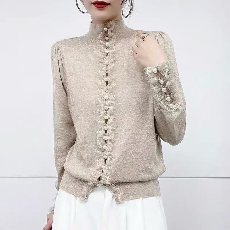 【tops】2wayレースドッキングニットトップス　M19189