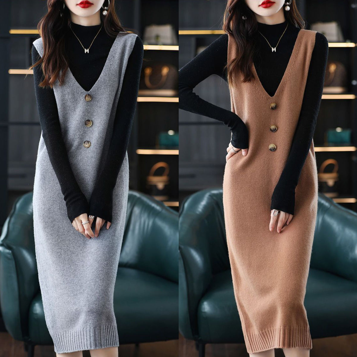【dress】Ｖネックベストワンピース 　N2238