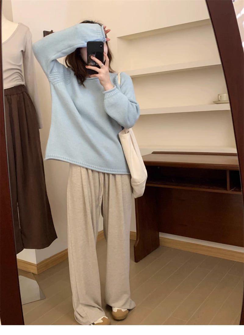 【tops】クルーネックニットセーター　M18672