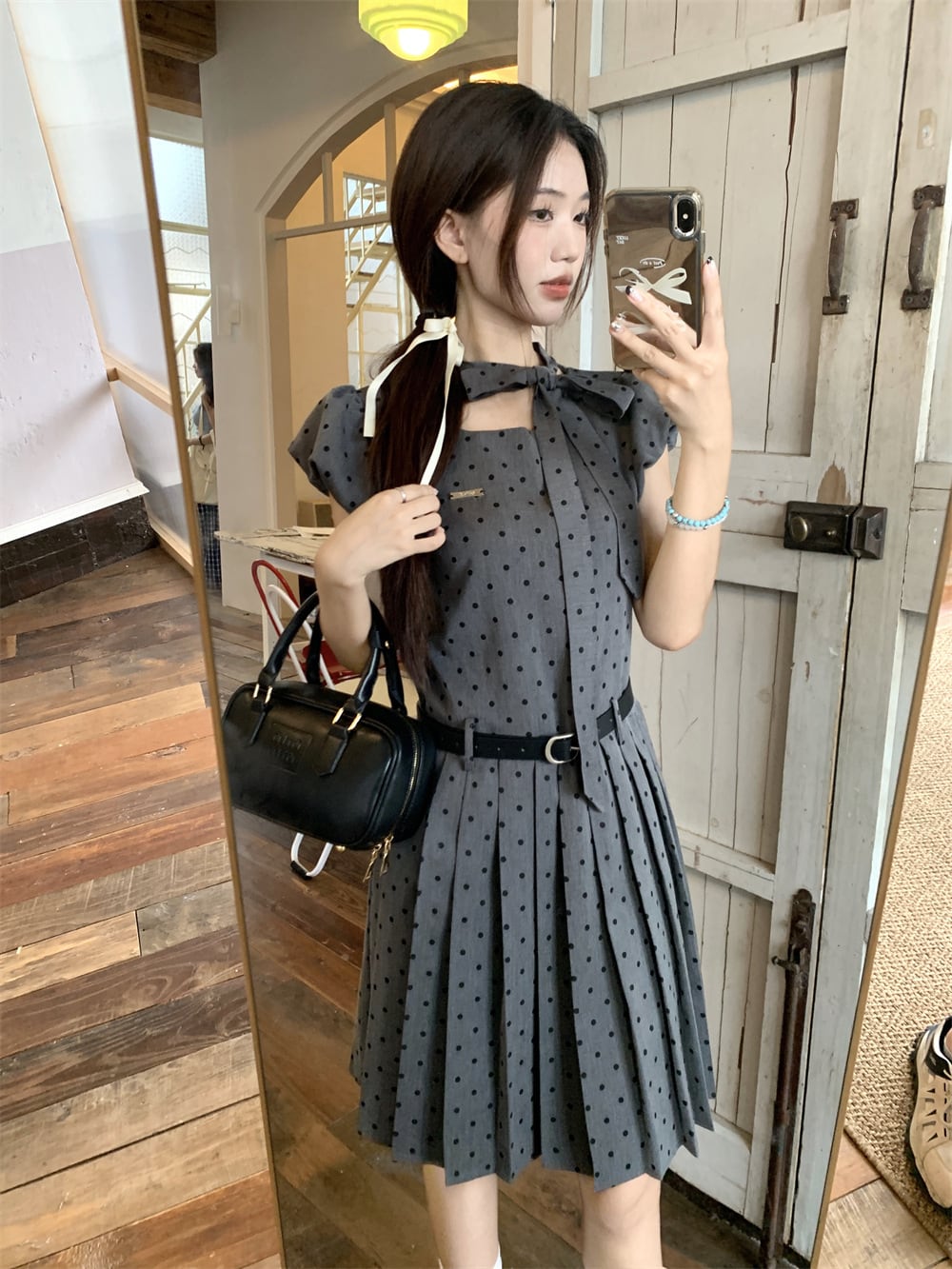 【dress】ドット柄ワンピース　M25216