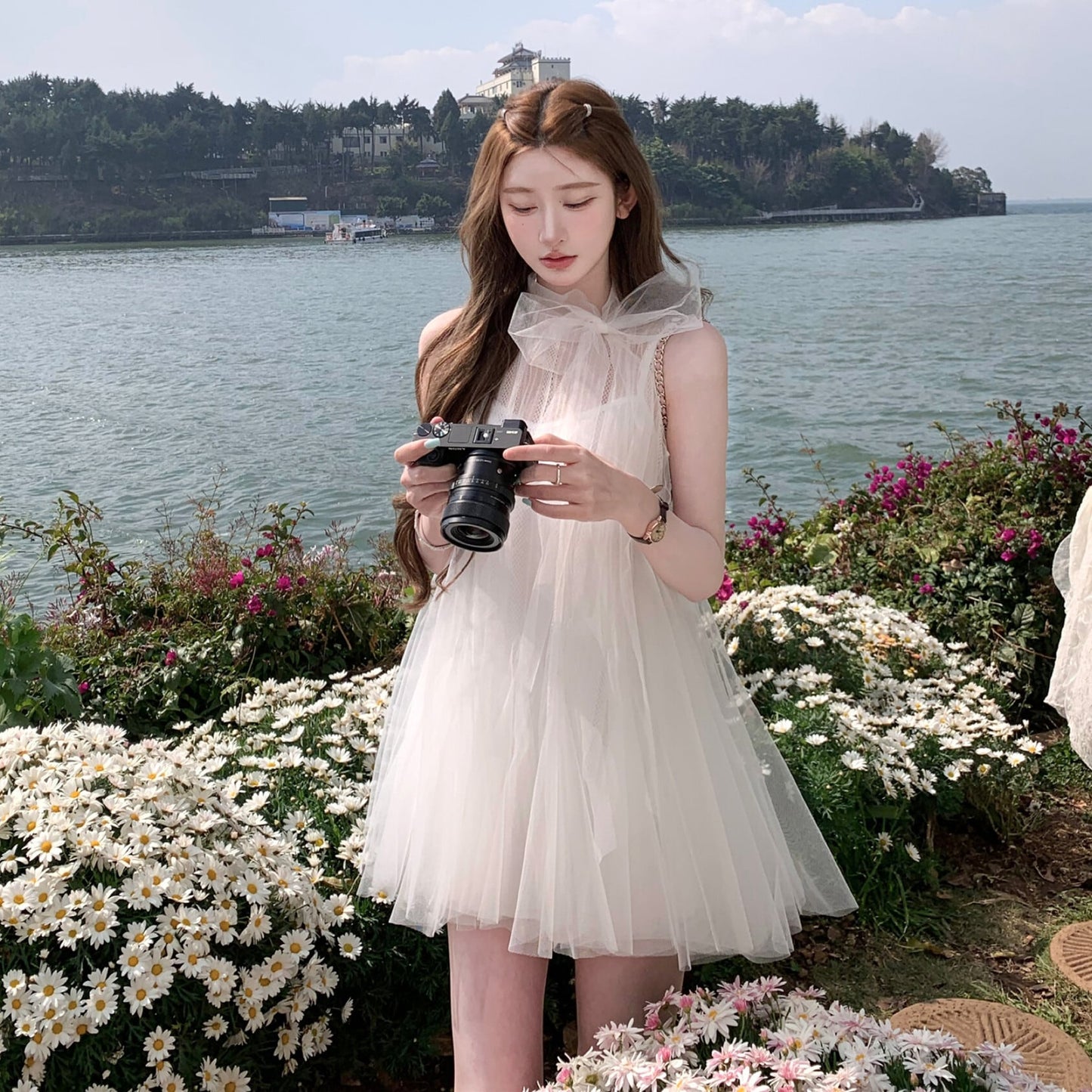【dress】リボンチュールワンピース　M30759