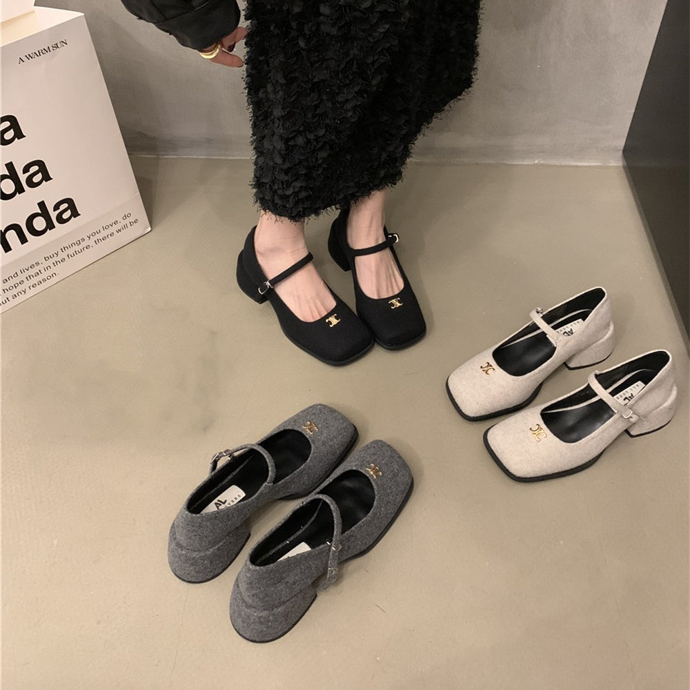 【shoes】3色厚底裏起毛メリージェーンG24569