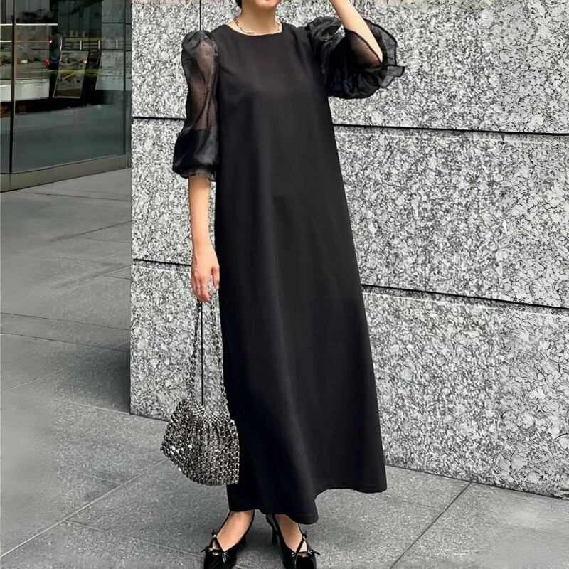 【dress】チュールコンビワンピース　M29875