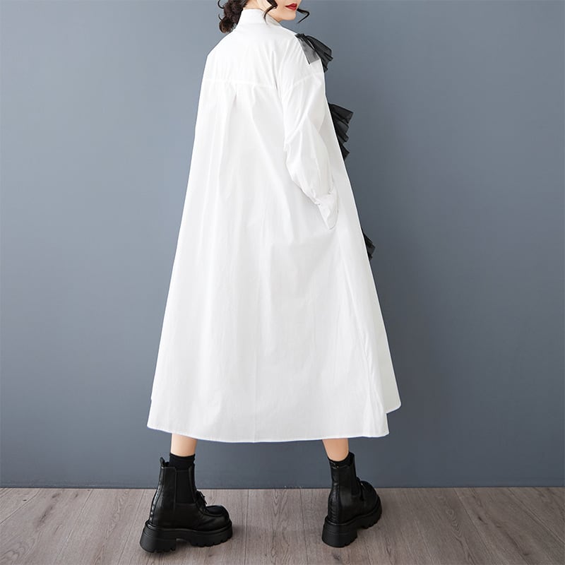 【dress】チュールコンビカジュアルワンピース　M28802