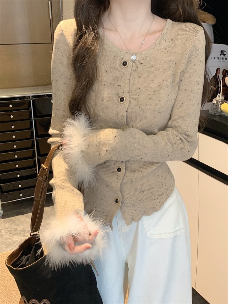 【outer】ファーニットカーデ　M28881