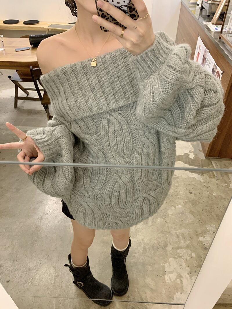 【tops】ボートネックニットセーター　M27457