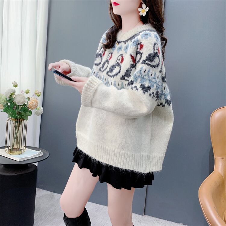 【tops】ジャカードニットセーター　M28292