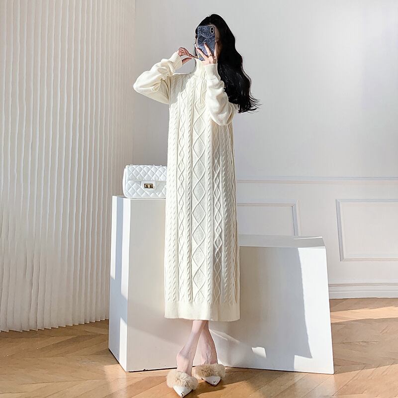 【dress】ファスナーニットワンピース　M19056
