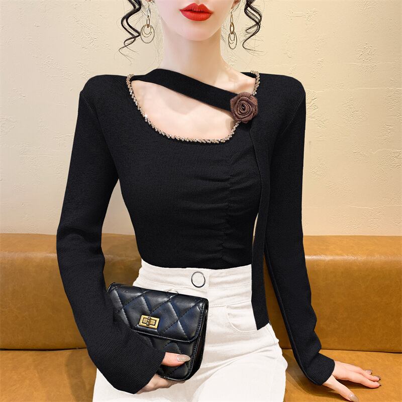【tops】スリットニットトップス　M27822