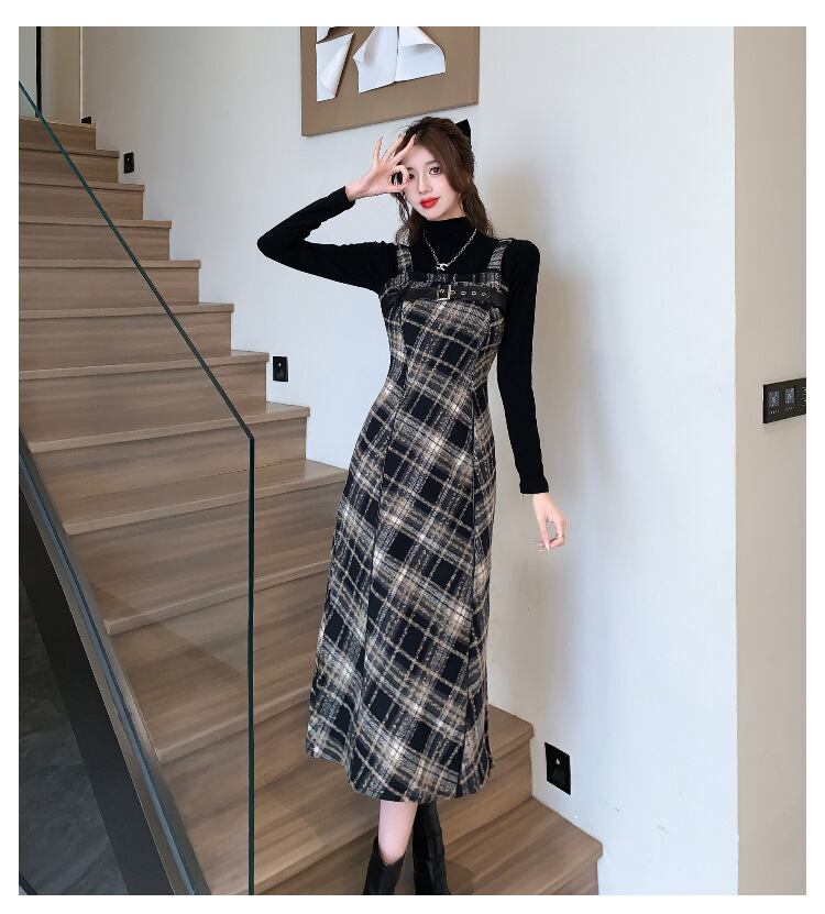 【dress】チェック柄キャミワンピース　N2910