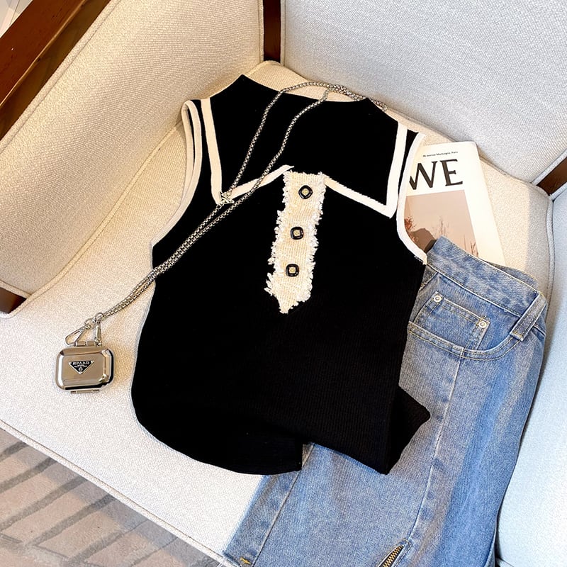 【tops】POLOネックニットキャミソール G20682