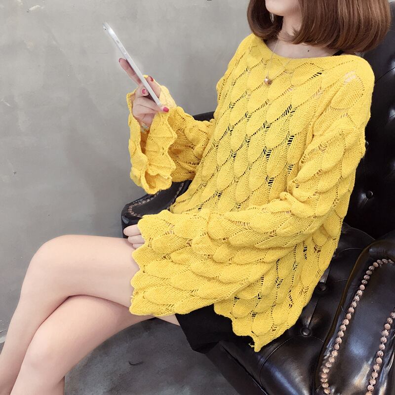 【tops】カットワークニットセーター　M18155