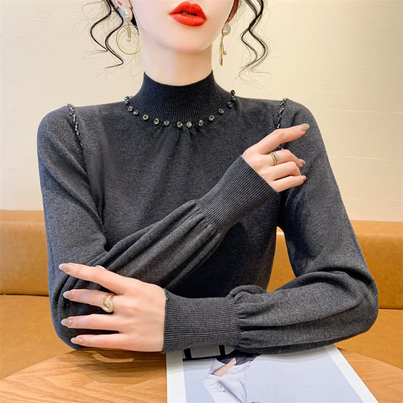 【tops】ビジューニットトップス　M27840