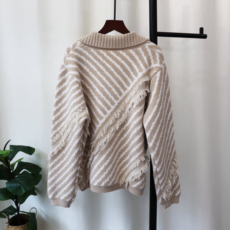 【outer】POLOネックニットカーデ　M26118