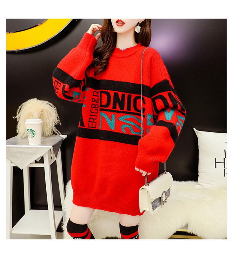 【tops】気質満点レトロ厚手秋冬新作ルーズゆったりニットセーター G4095