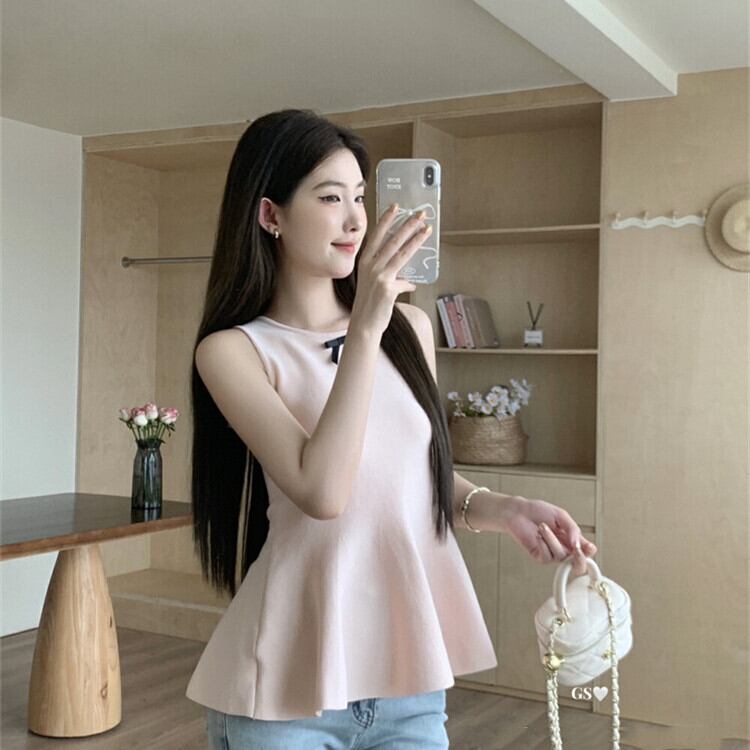 【tops】ノースリーブニットトップス　M30255