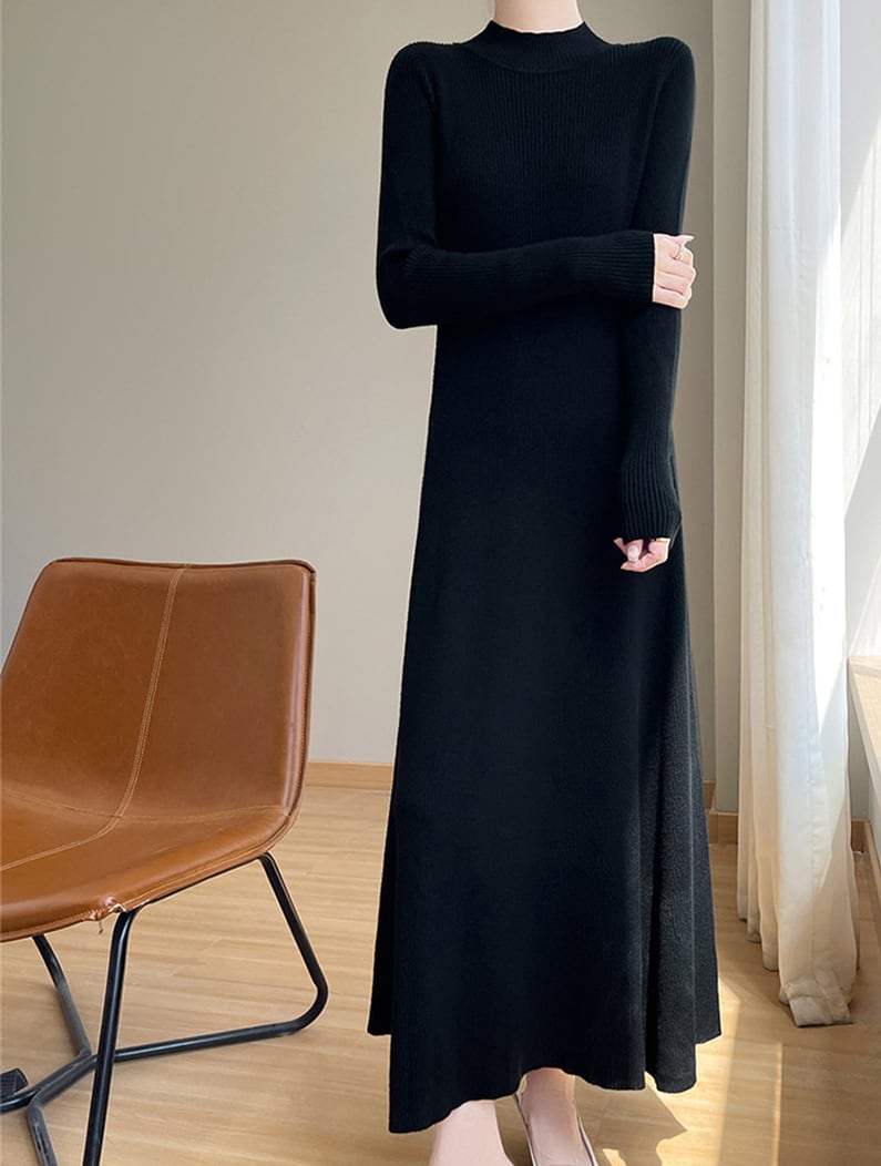 【dress】ハイネックニットワンピース Q7316