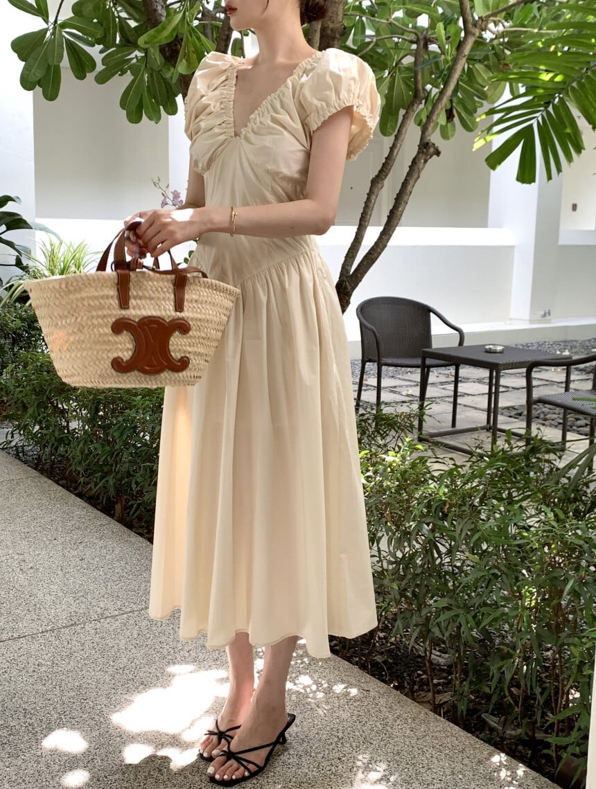 【dress】Vネックワンピース　M24626