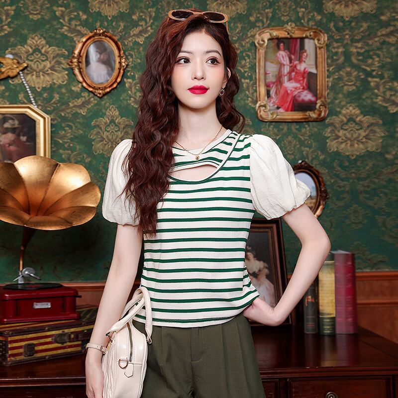 【tops】ストライプ柄TシャツG20923