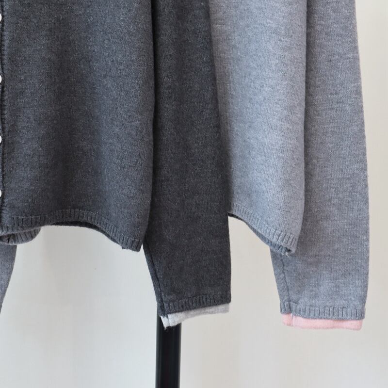 【outer】配色切り替えニットカーデ　M28598