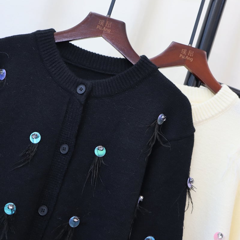 【outer】クルーネックニットカーデ　M25528
