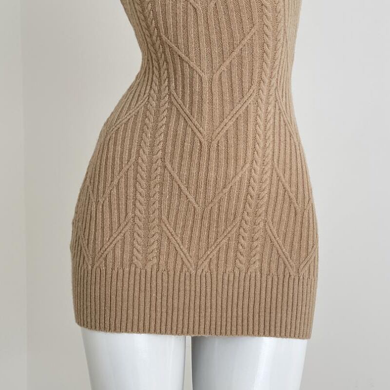 【dress】ホルターネックニットワンピース Q7740