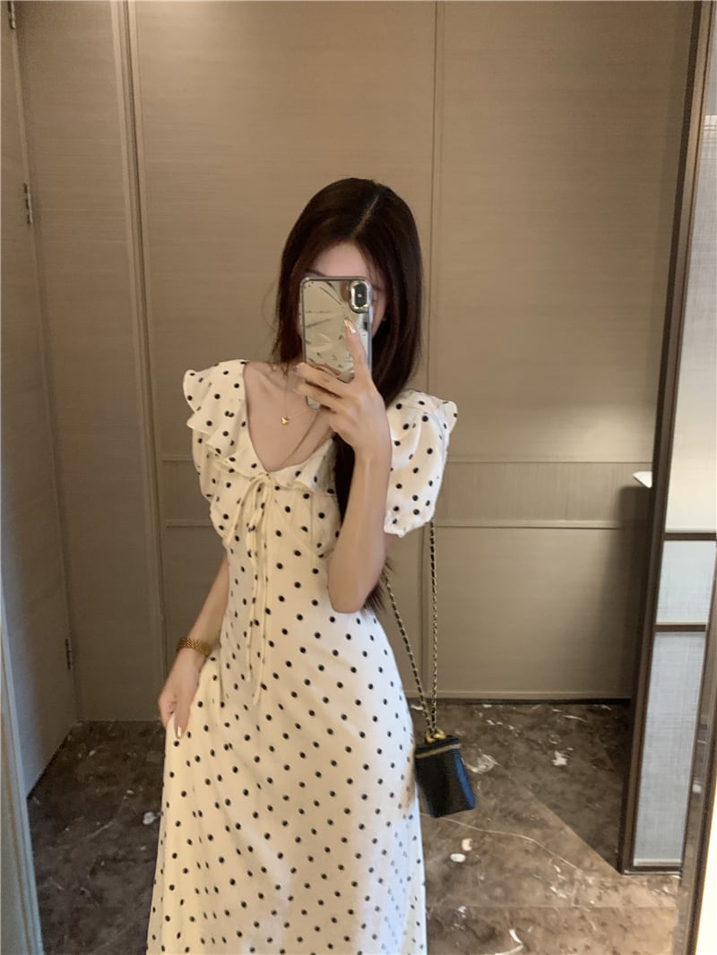 【dress】ドット柄ワンピース　M24031