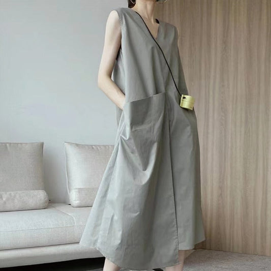 【dress】VネックゆったりワンピースF7271