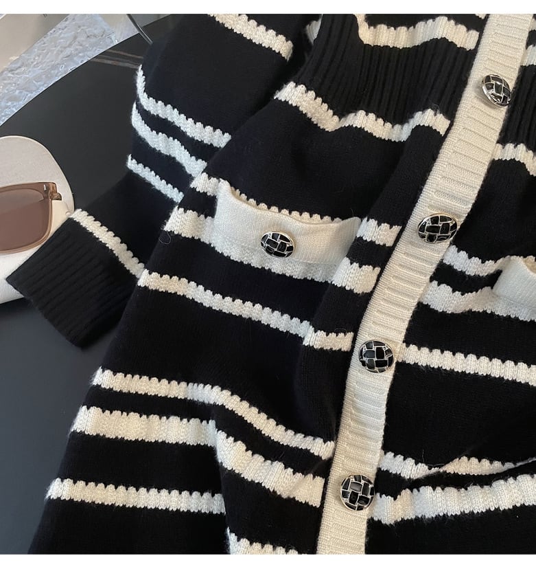 【dress】ボーダー柄ニットワンピース　M25353