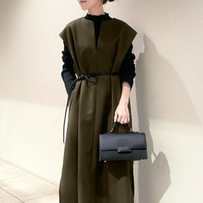 【dress】ベストワンピースベルト付き　M26368