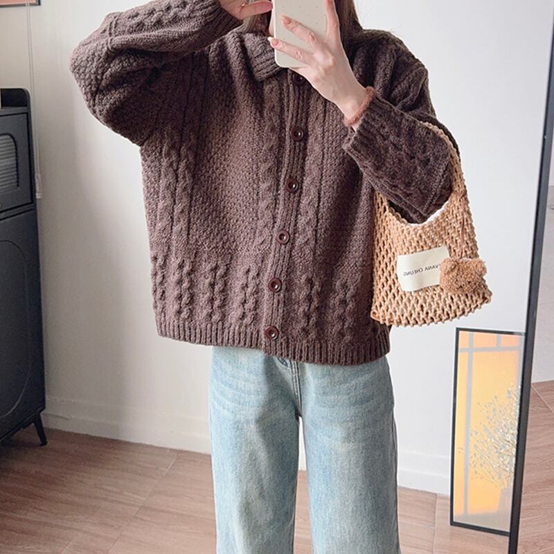 【outer】ニットカーディガン Q7147
