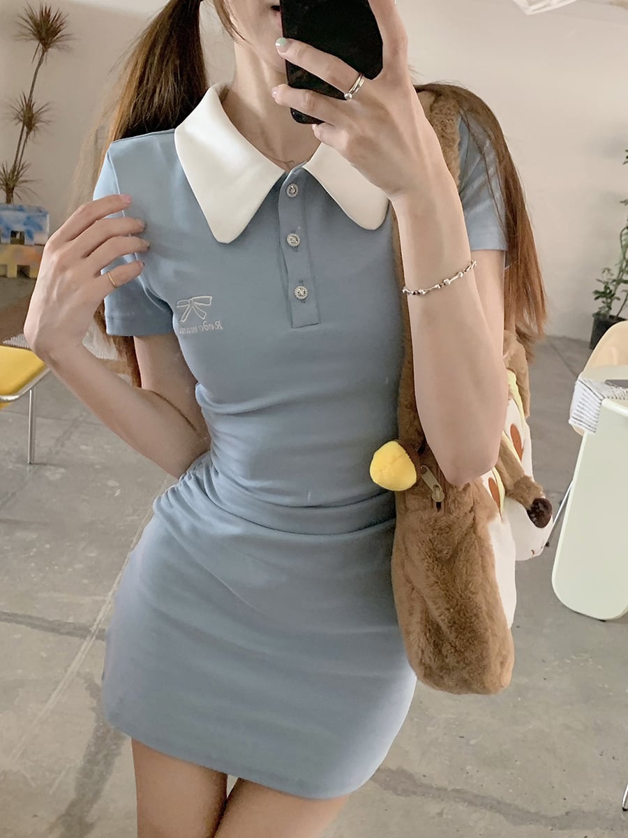 【dress】POLOネックワンピース　M24835