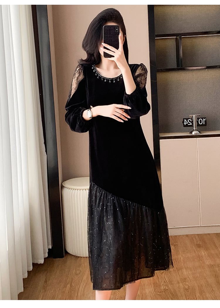 【dress】チュールドッキングワンピース　M27510