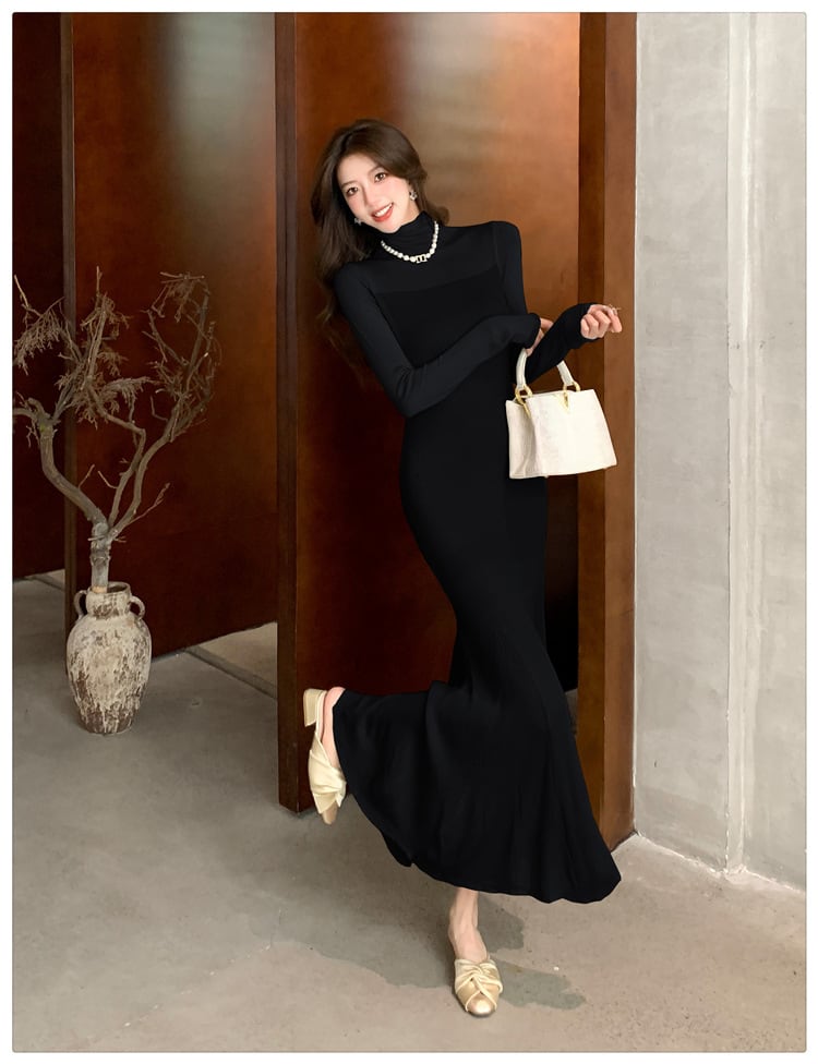 【dress】ハイネックニットワンピース　M28304