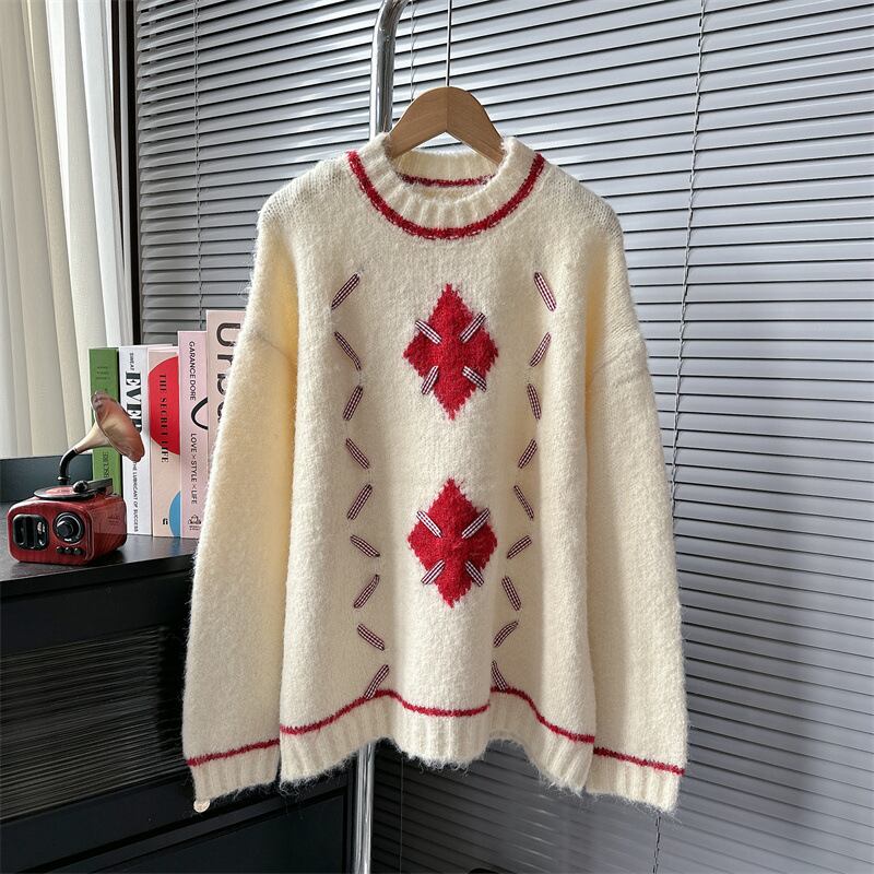 【tops】クルーネックニットセーター　M18644