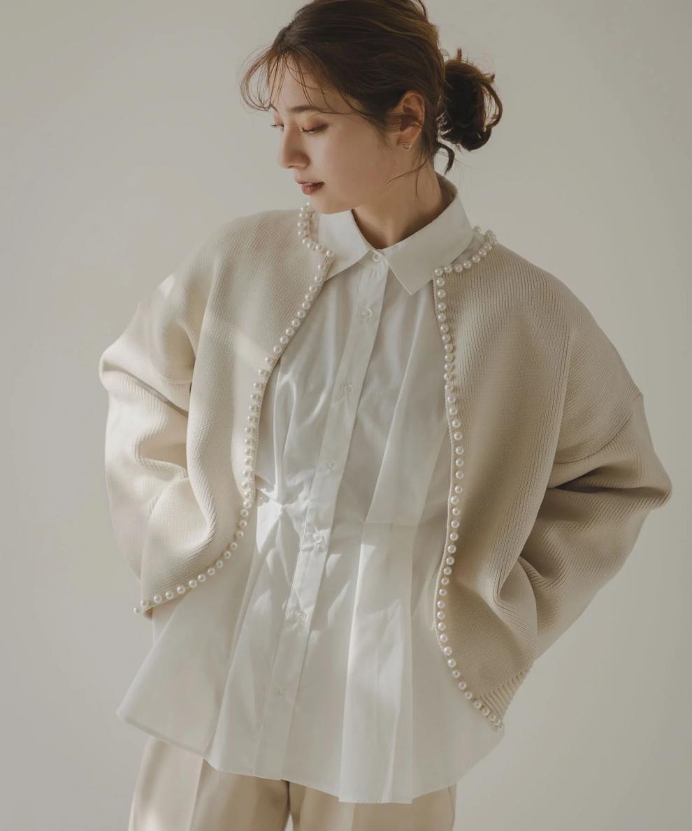 【outer】パールニットカーデ　M25572