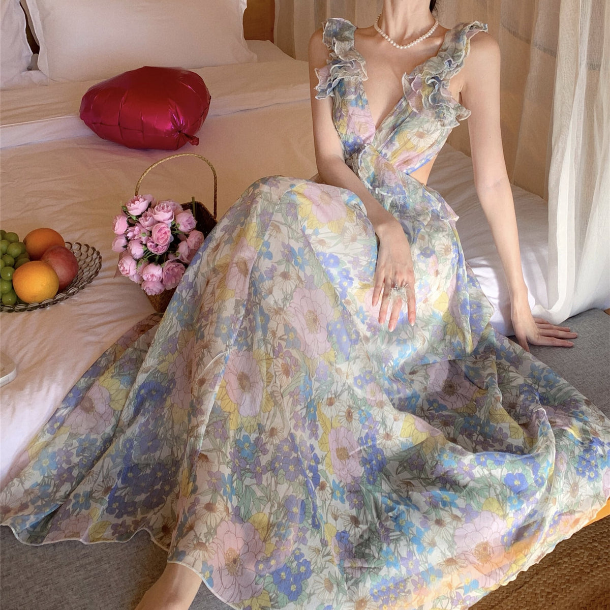 【dress】花柄キャミワンピース　M24546